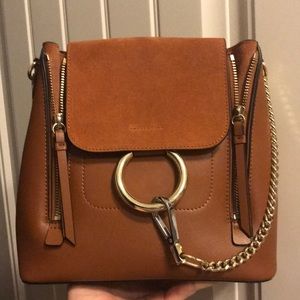 Brown Chain Handbag Backpack